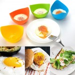 KRGMNHR Lot de 4 pocheuses à œufs en silicone avec base annelée sans BPA pour micro-ondes ou cuisinière - B08Q7FR4ZSO