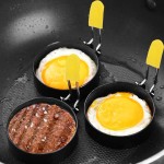 Lot de 4 anneaux de cuisson ronds en acier inoxydable pour œufs au plat crêpes ou sandwiches - B08MTP5H9DD